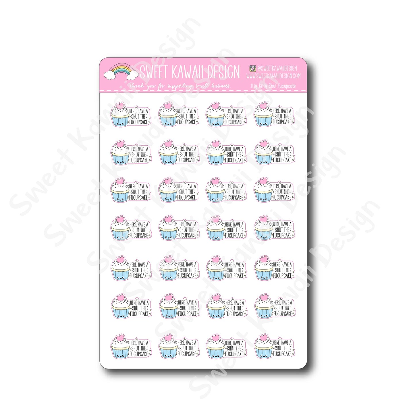 Kawaii Shut Fucupcake Stickers