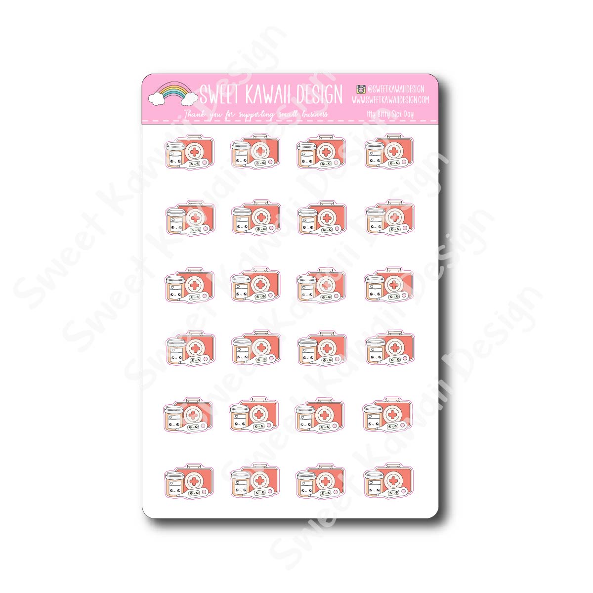 Kawaii Sick Day Stickers