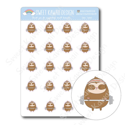 Kawaii Simon Stickers - Barbell