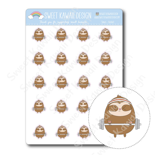 Kawaii Simon Stickers - Barbell