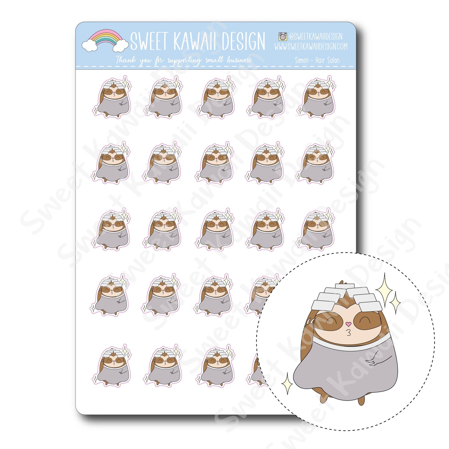 Kawaii Simon Stickers - Hair Salon