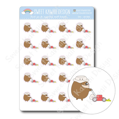 Kawaii Simon Stickers - Lawn Mower