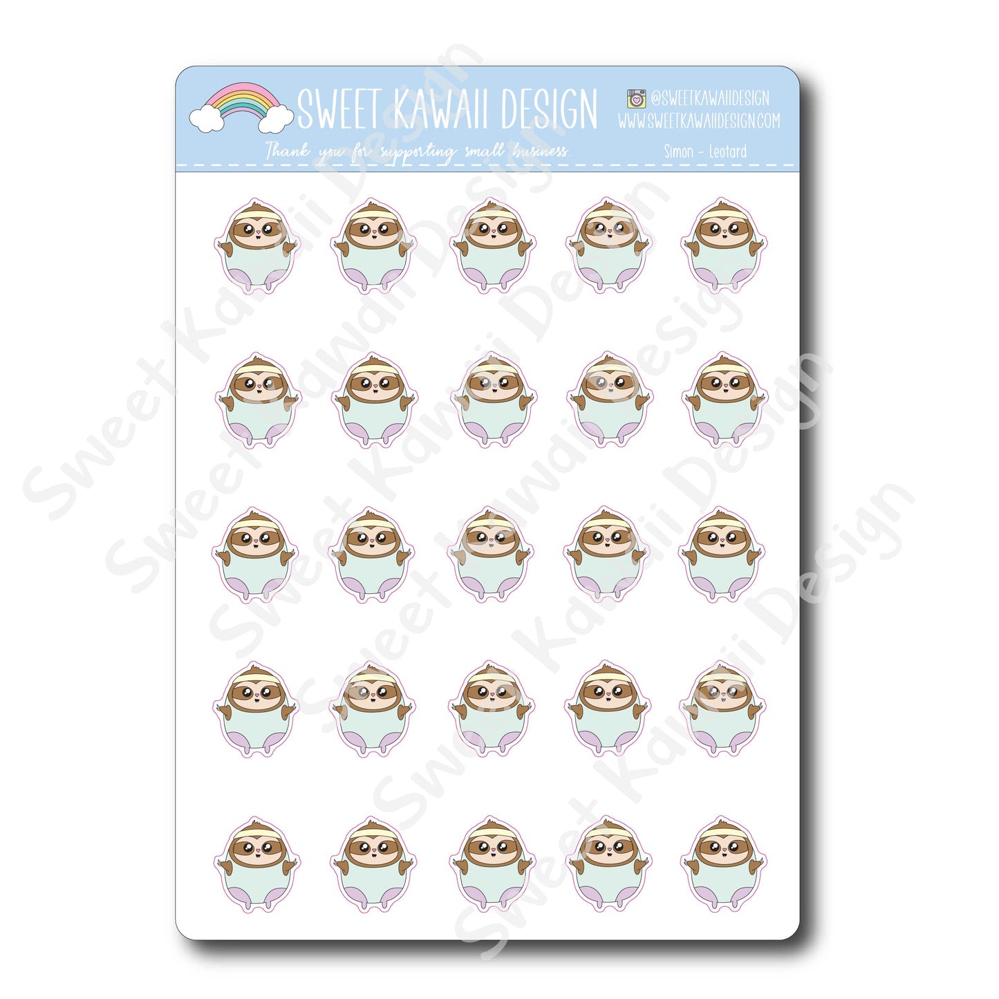 Kawaii Simon Stickers - Leotard