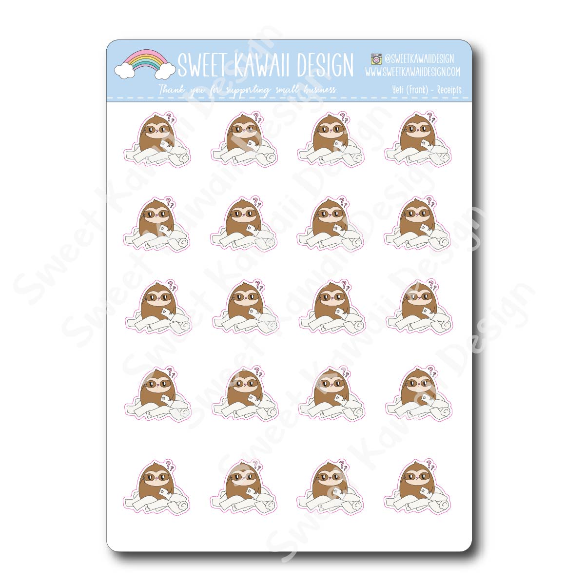 Kawaii Simon Stickers - Receipts