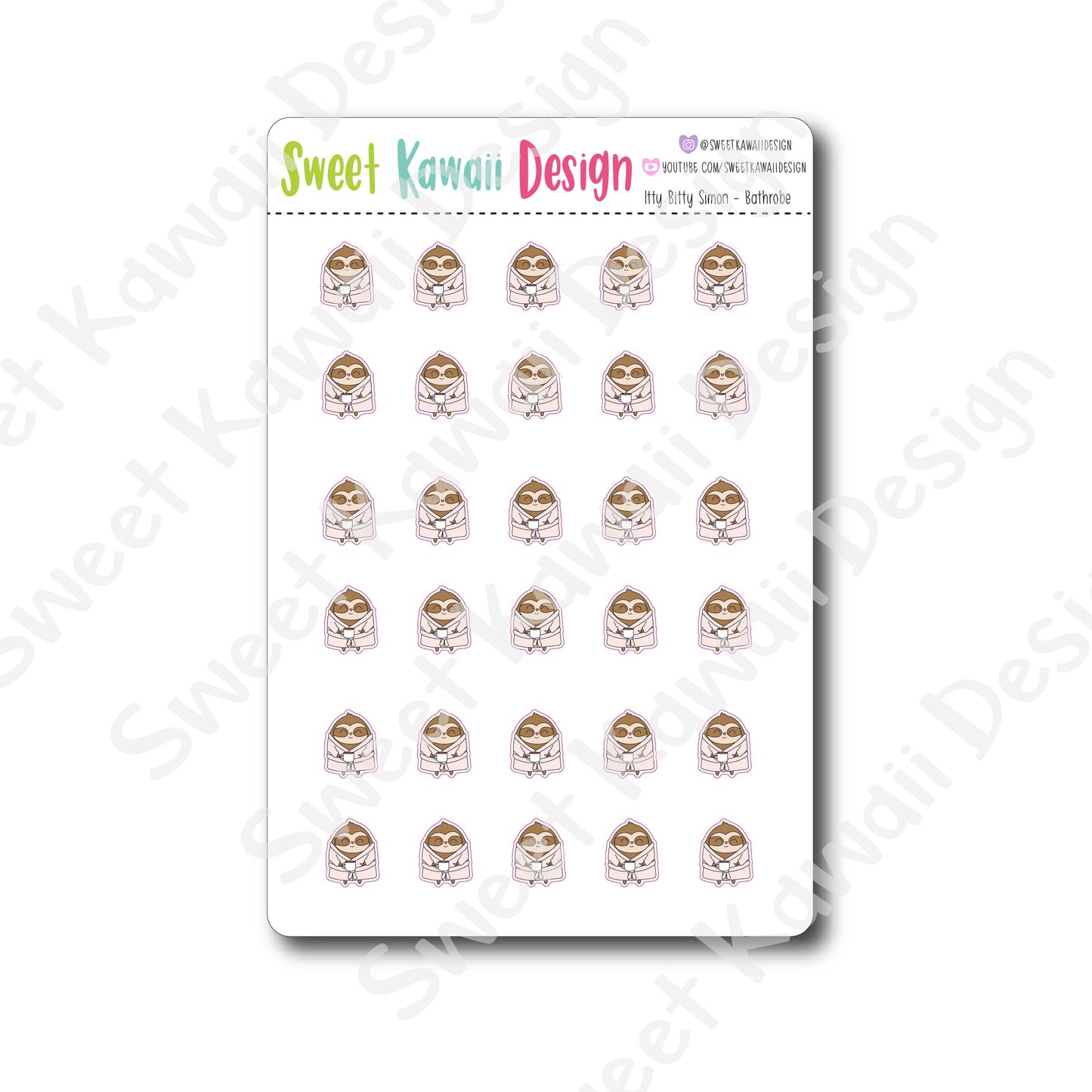 Kawaii Simon Bathrobe Stickers