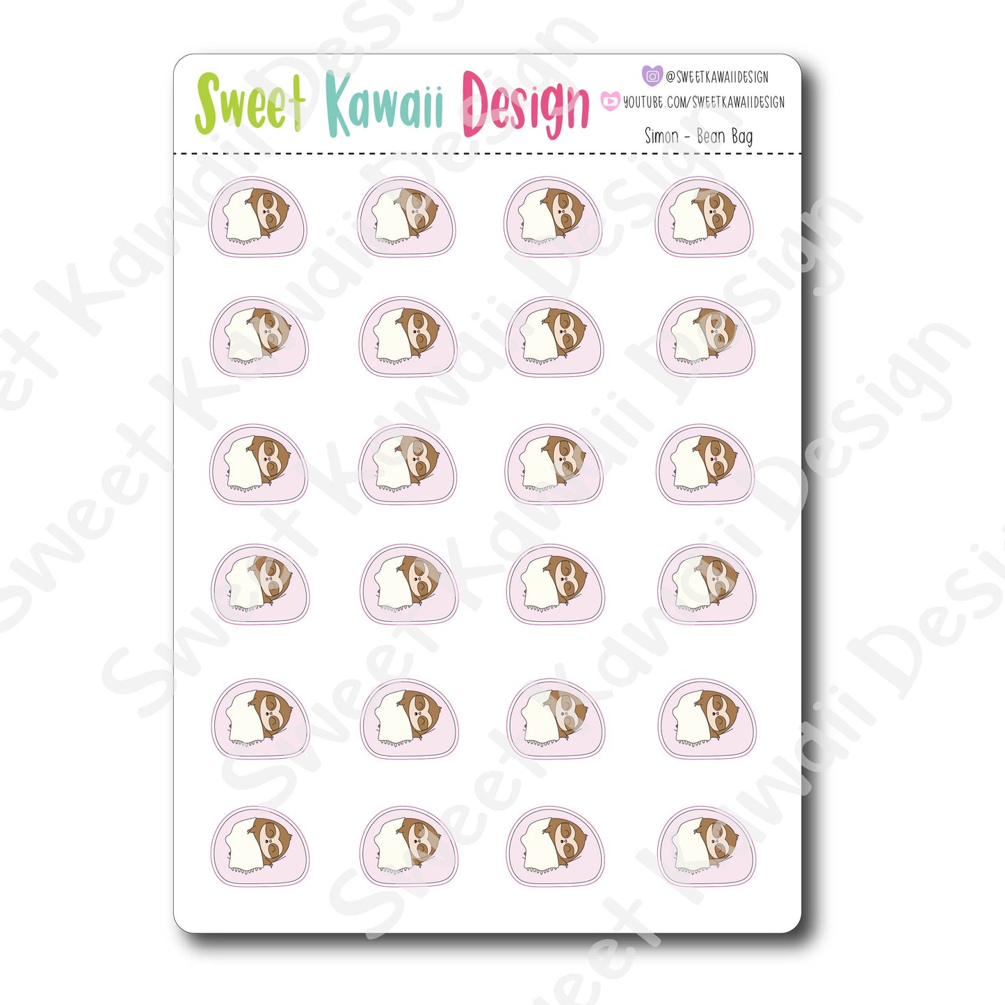 Kawaii Simon Stickers - Bean Bag