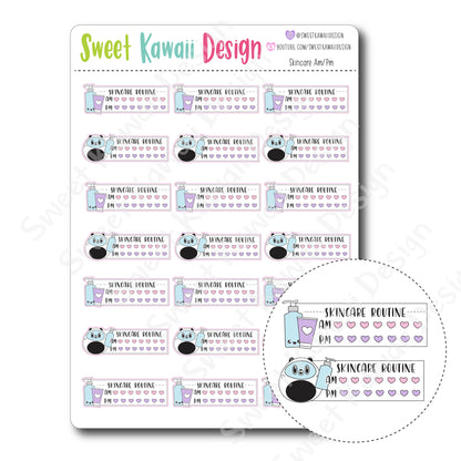 Kawaii Skincare AM/PM Stickers