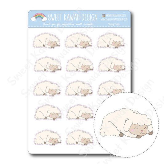 Kawaii Sleepy Sheep Stickers