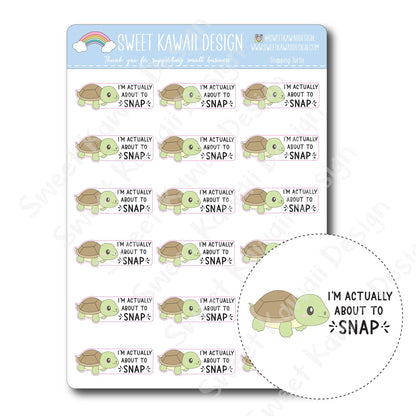 Kawaii Snapping Turtle Stickers