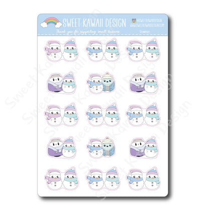 Kawaii Snowman Stickers