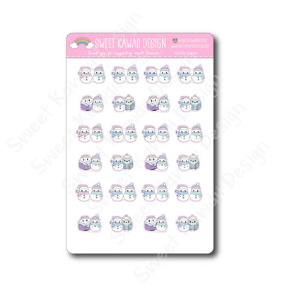 Kawaii Snowman Stickers