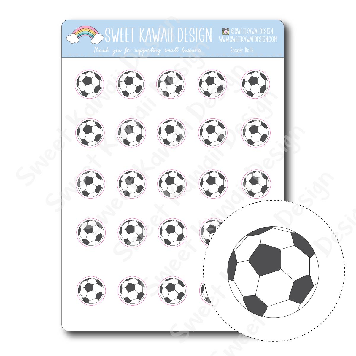 Kawaii Soccer Ball Stickers