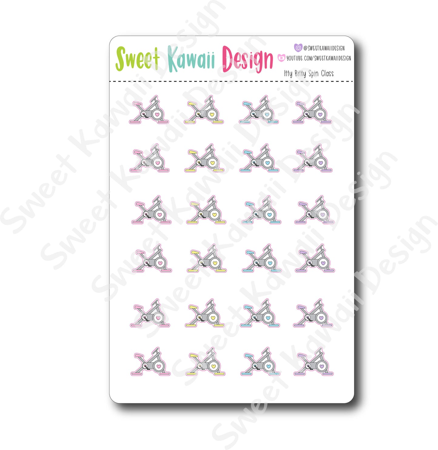 Kawaii Spin Class Stickers