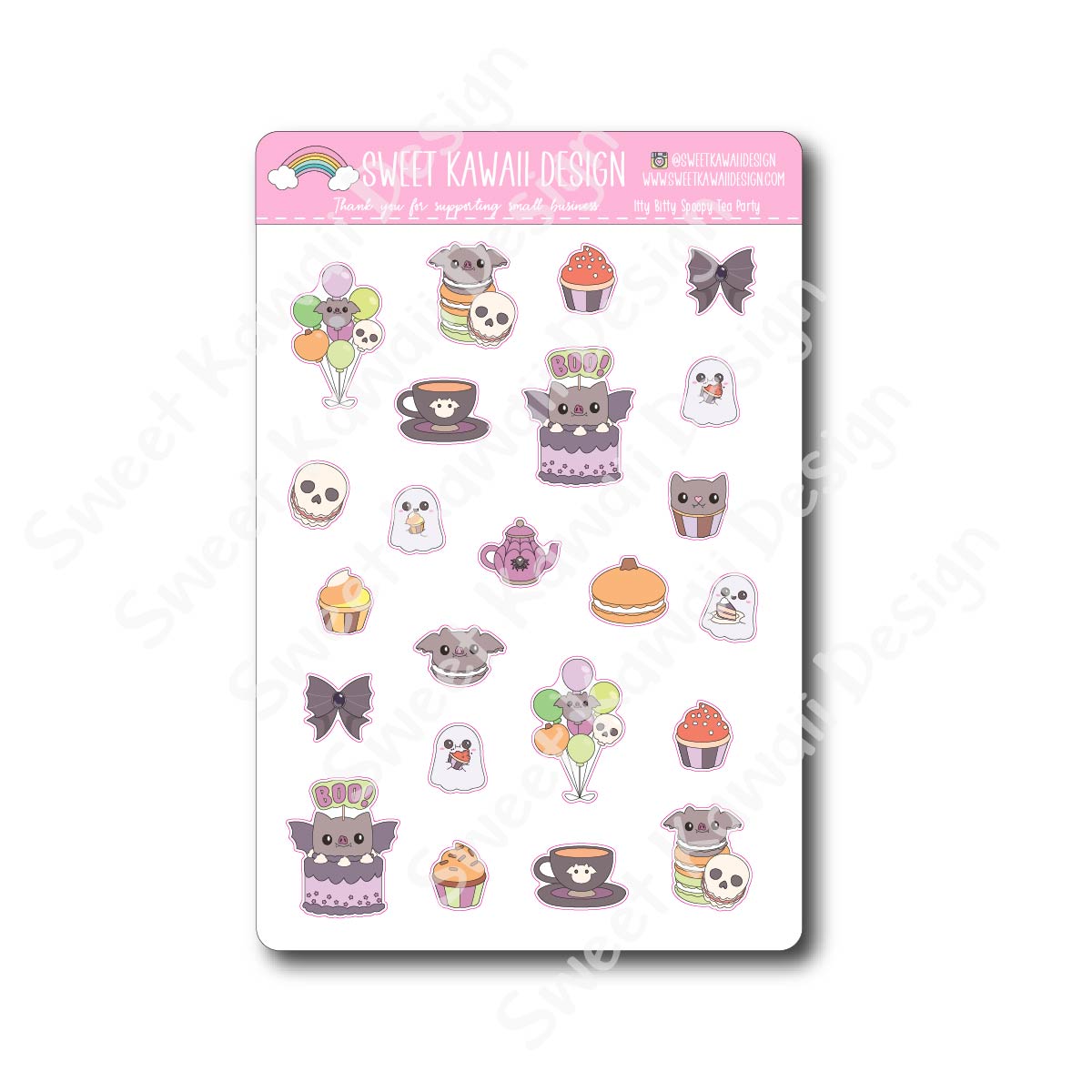 Kawaii Spoopy Tea Party Stickers