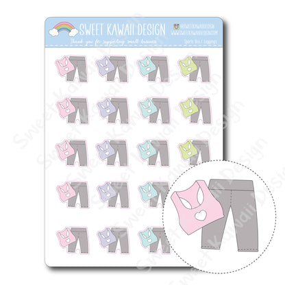 Kawaii Sports Bra and Leggings Stickers