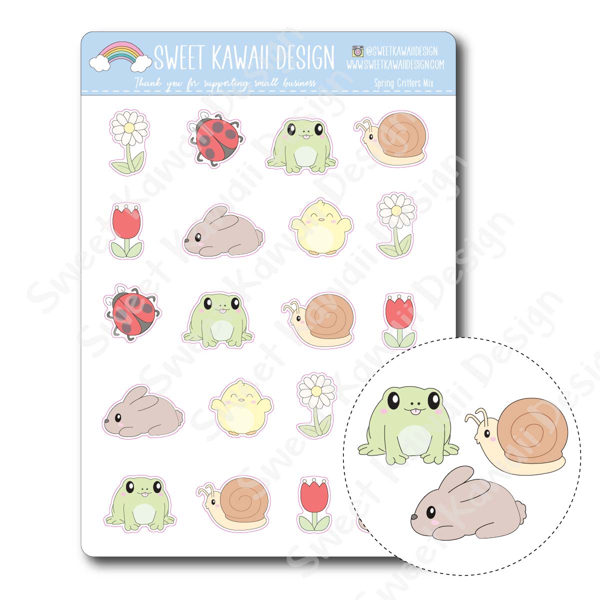 Kawaii Spring Critters Stickers