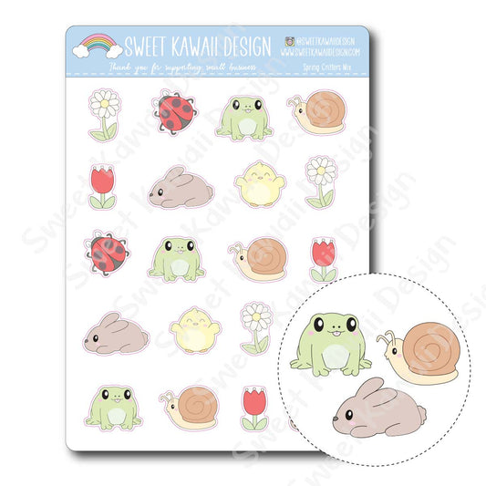 Kawaii Spring Critters Stickers