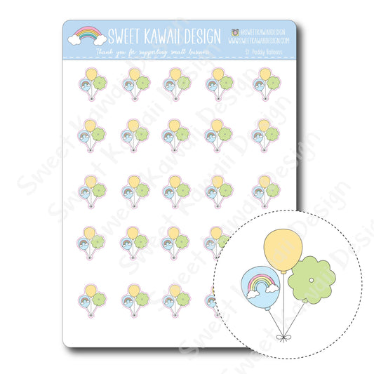 Kawaii St. Paddy Balloon Stickers