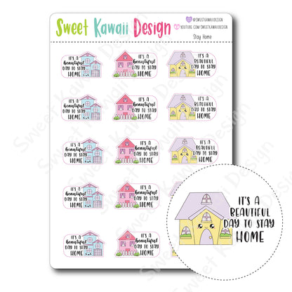 Kawaii Stay Home Stickers