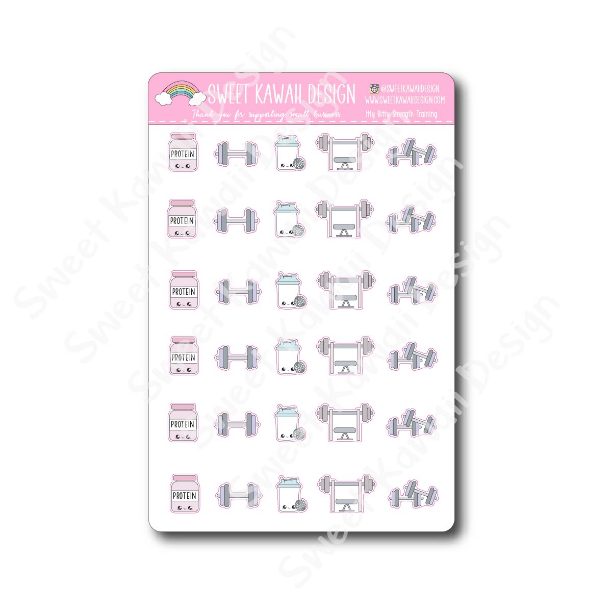 Kawaii Strength Training Stickers