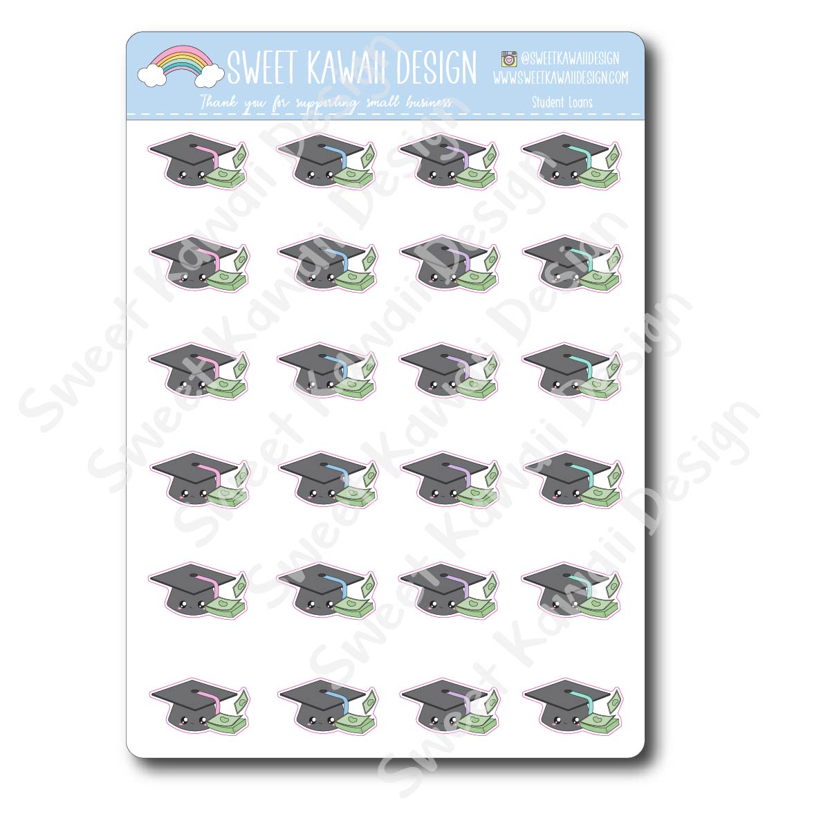 Kawaii Student Loan Stickers