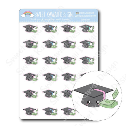 Kawaii Student Loan Stickers