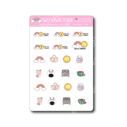 Kawaii Summer Countdown Stickers