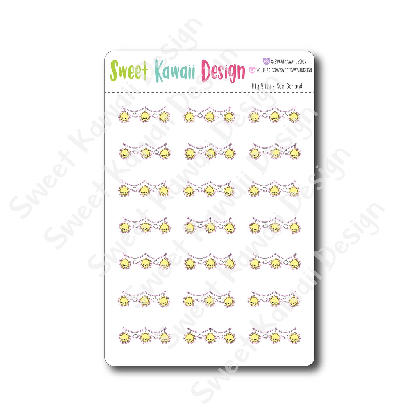 Kawaii Sun Garland Stickers