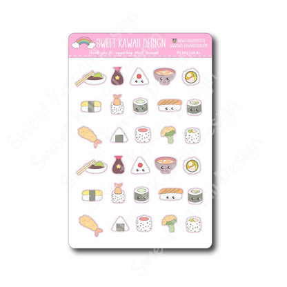 Kawaii Sushi Stickers (mix)