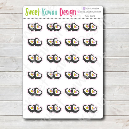 Kawaii Sushi Heart Stickers