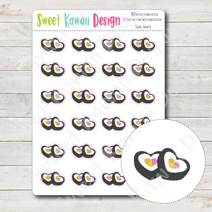 Kawaii Sushi Heart Stickers