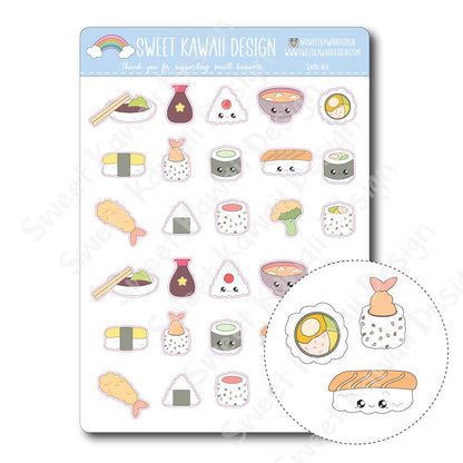 Kawaii Sushi Stickers (mix)