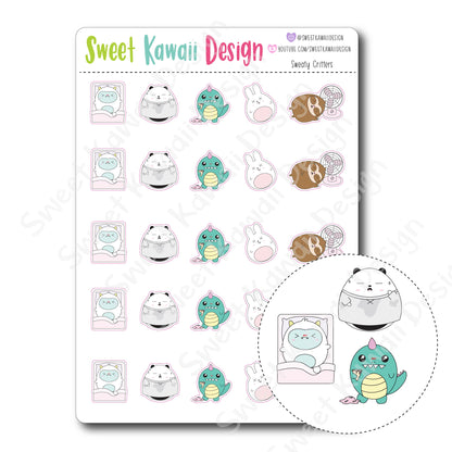 Kawaii Sweaty Critter Stickers