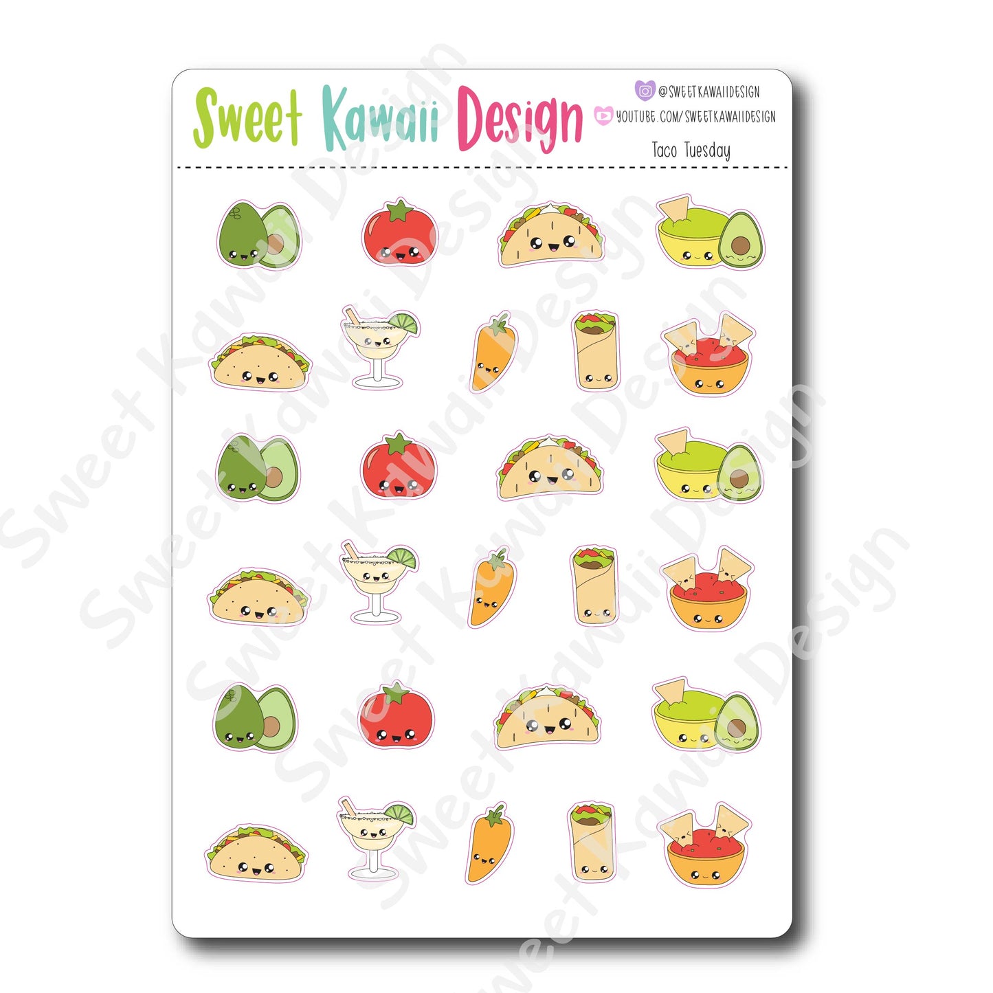 Kawaii Taco Tuesday Stickers