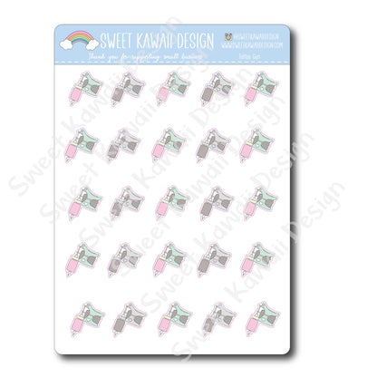 Kawaii Tattoo Stickers - Tattoo Gun