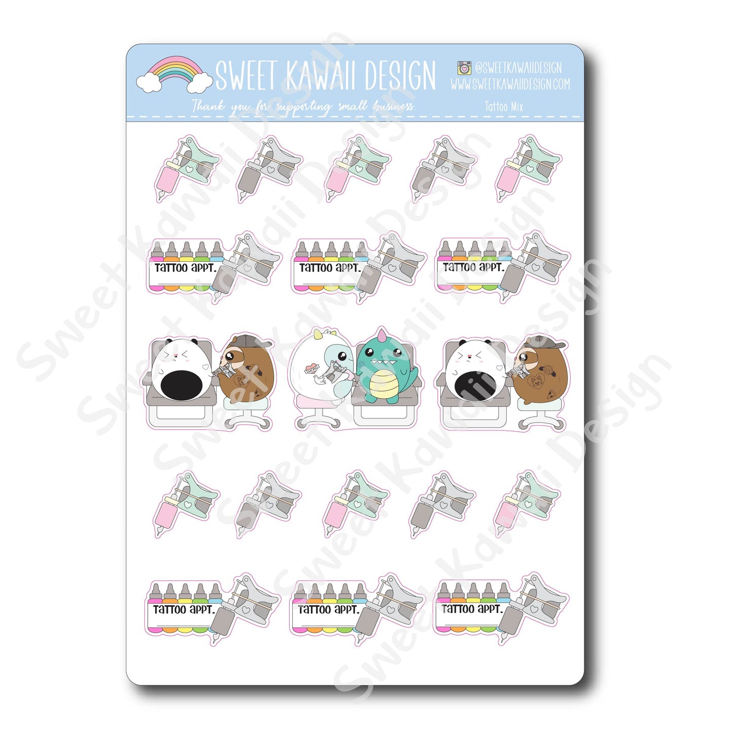 Kawaii Tattoo Stickers - Mixed