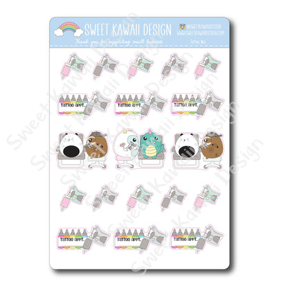 Kawaii Tattoo Stickers - Mixed