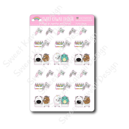 Kawaii Tattoo Stickers - Mixed