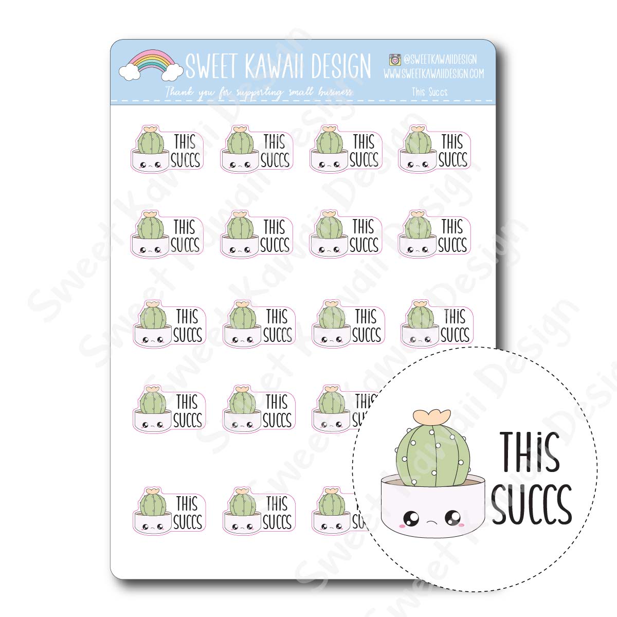 Kawaii This Succs Stickers