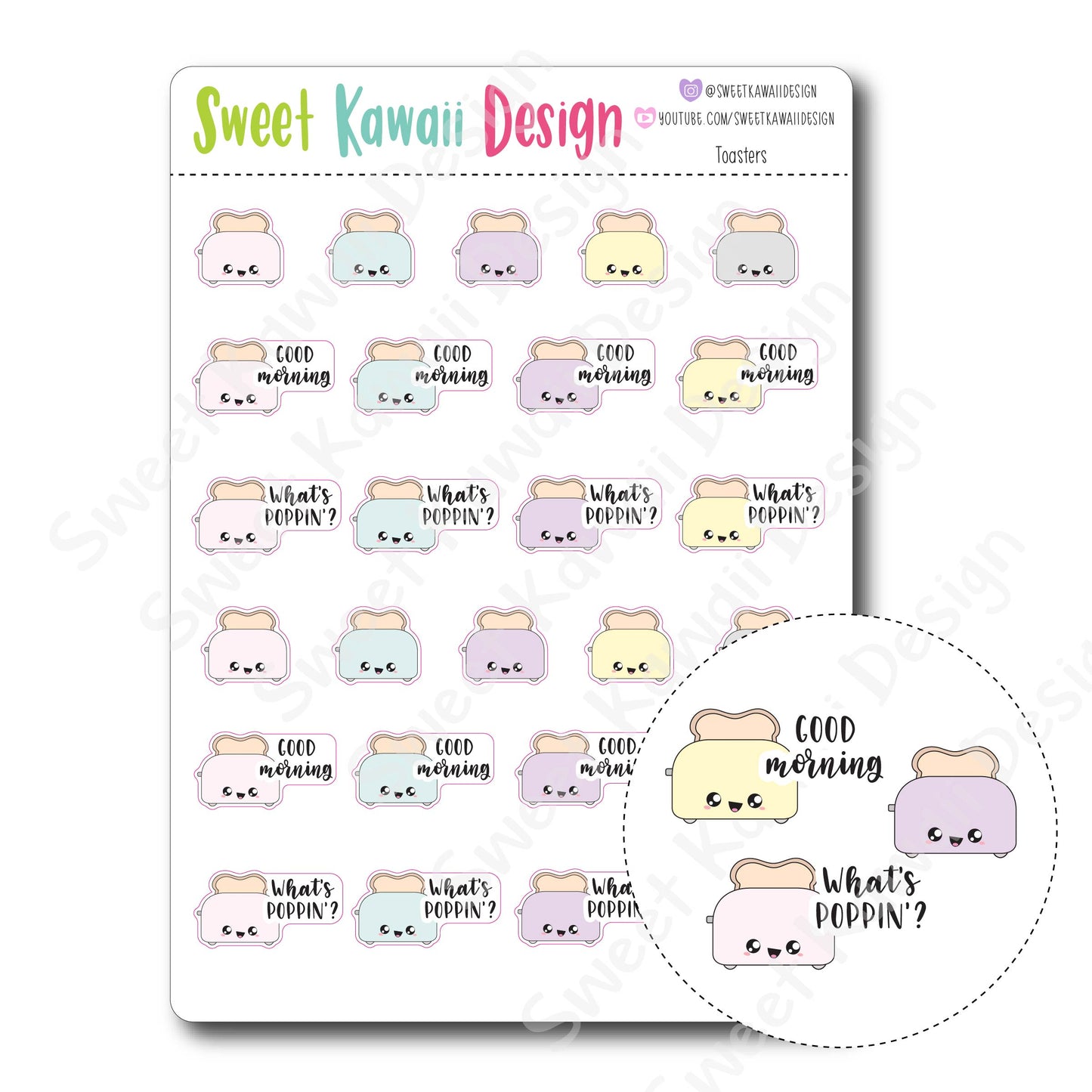 Kawaii Toaster Stickers