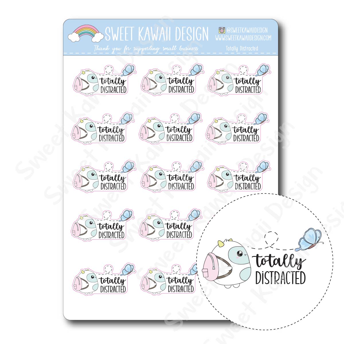 Kawaii Totally Distracted Stickers