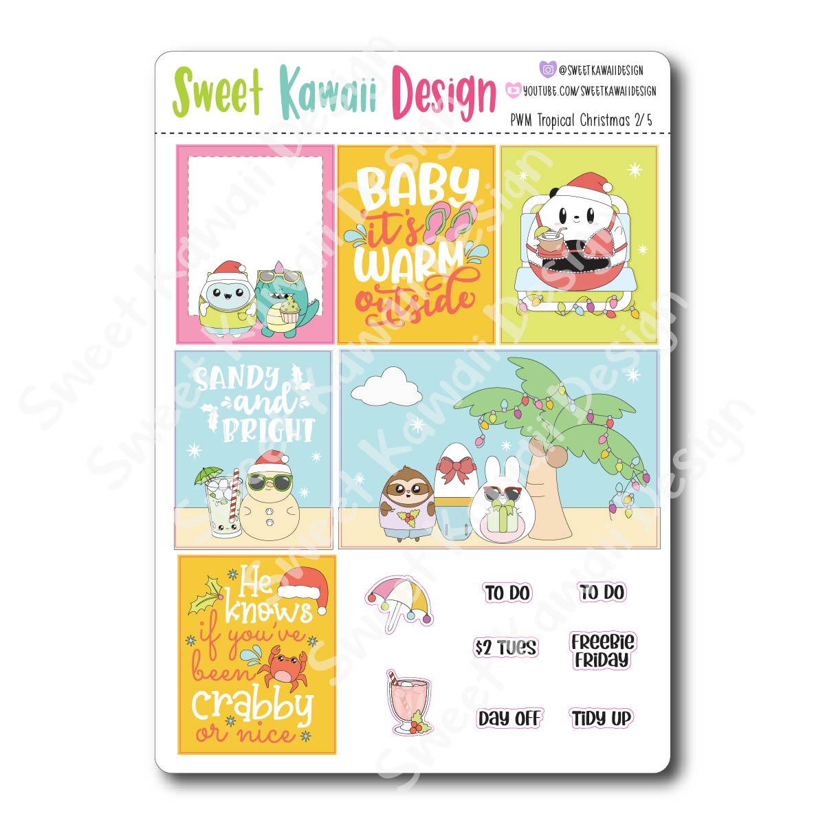 Weekly Kit  - Tropical Christmas HORIZONTAL