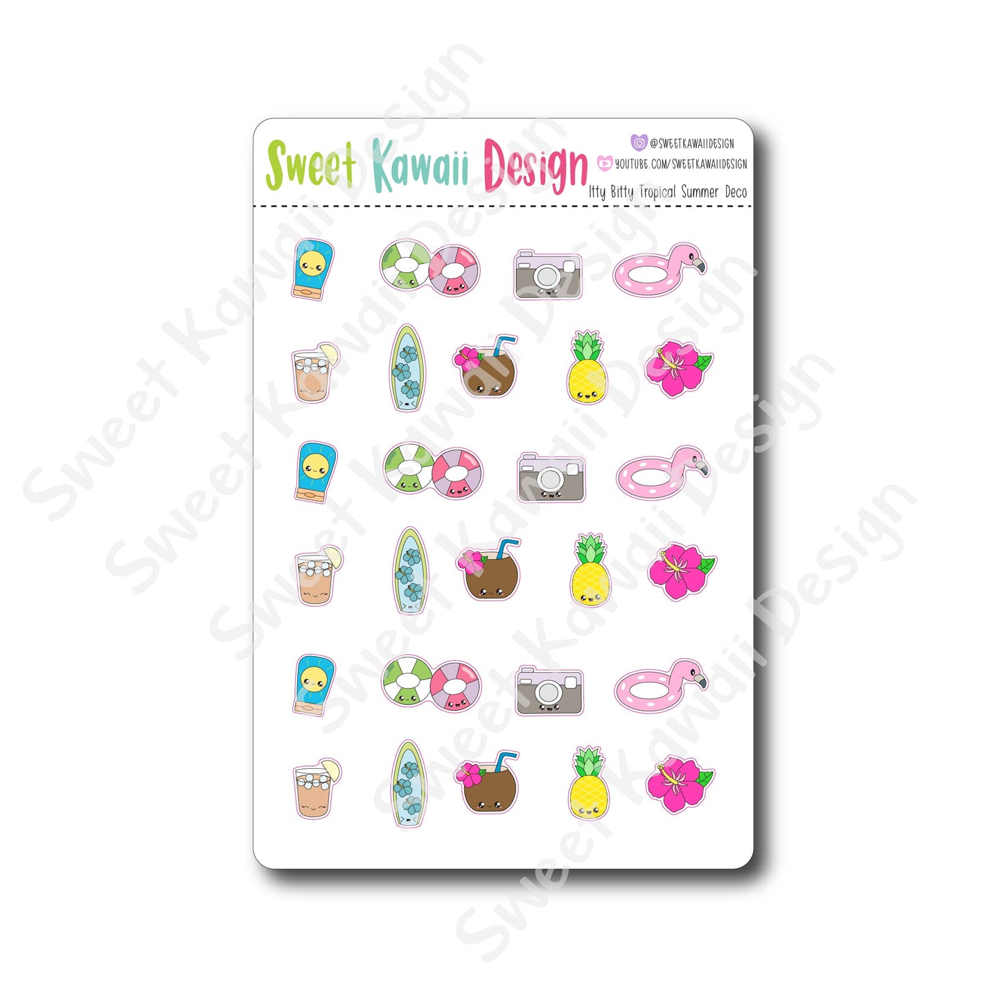 Kawaii Tropical Summer Deco Stickers