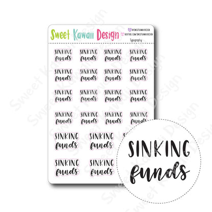 Typography Stickers - Sinking Funds