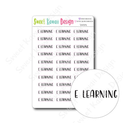 Typography Stickers - E Learning