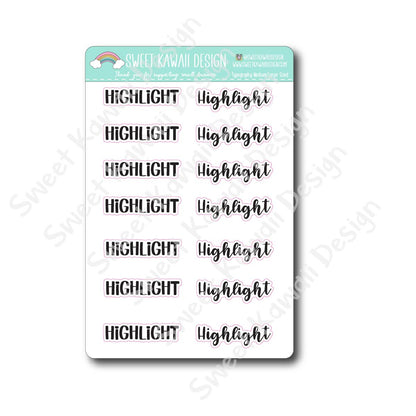 Typography Stickers - Medium/Large - Highlight