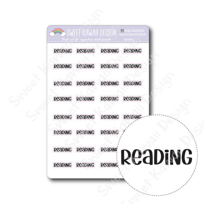 Typography Stickers - Reading