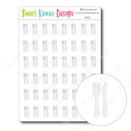 Kawaii Utensil Stickers