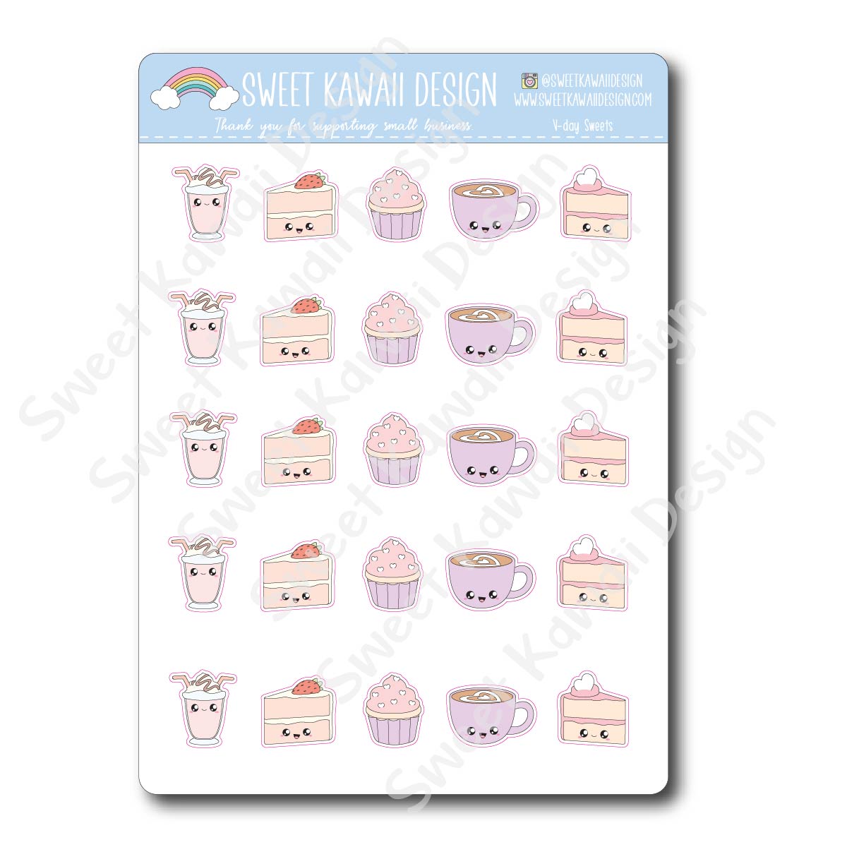 Kawaii V-Day Sweets Stickers