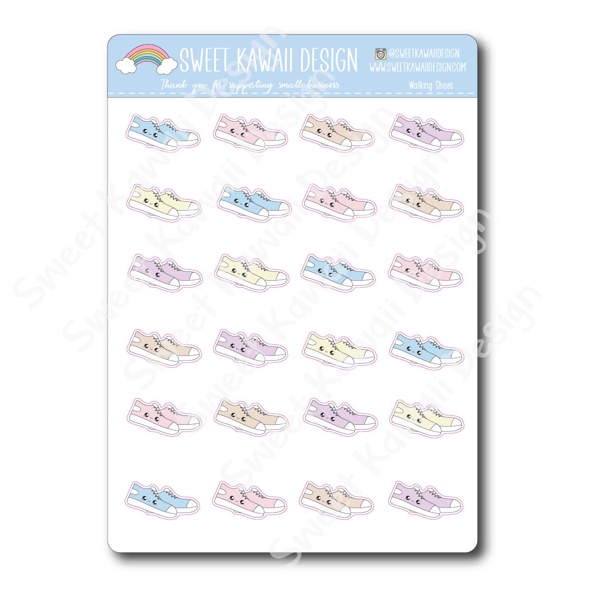 Kawaii Walking Shoes Stickers